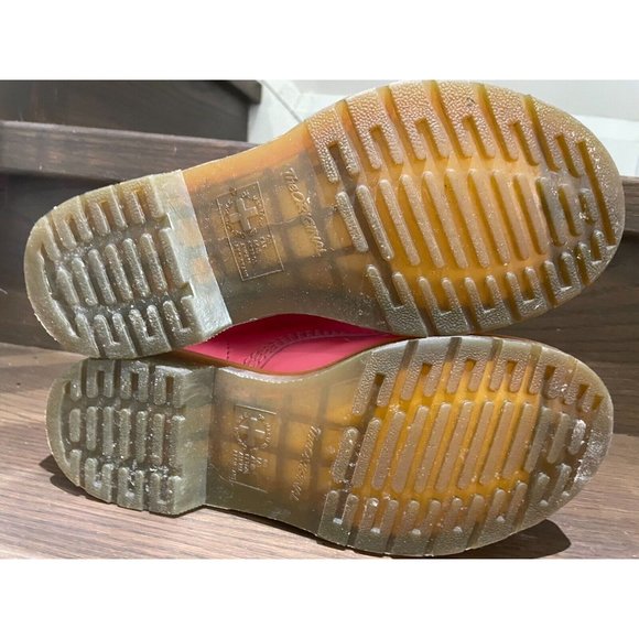 Rare Dr. Martens 1460 W bubble gum pink yellow Patent Lamper Boots Size 7L - Picture 14 of 16